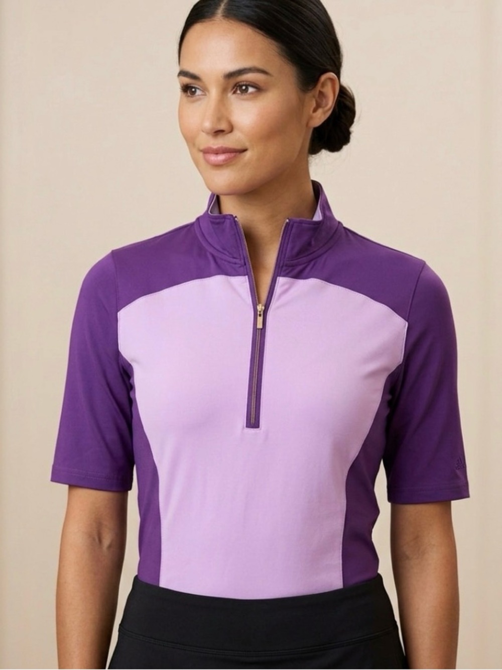 Clover Bobby Jones Purple Performance 1/4 Zip Golf Top Medium Preppy Athleisure